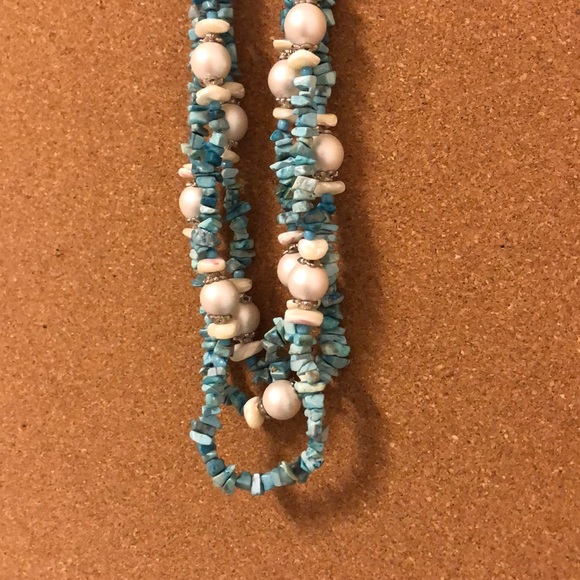 Oyster pear custom made necklace matching earrings - Picture 4 of 8